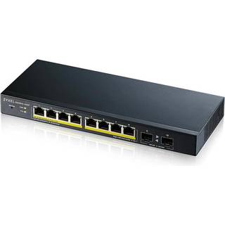 ZYXEL GS1900-10HP v2 8-port GbE L2 PoE Smart Switch + 2 SFP slots, desktop, fanless, 70 Watt