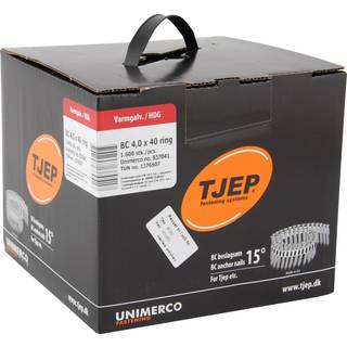 TJEP 837041 Tromlesøm BC, 15° 4 x 40 mm, FZV, pakke med 1600