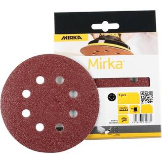 MIRKA Sliberondel, velcro, 8hul 125mm 5 stk - K120