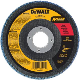 Dewalt Flap Disc Zirconia 4-1/2-tommer x 7/8-tommer 60-Grit (DW8308)