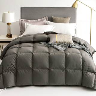 Royoliving Premium Feathers Down Comforter King Størrelse hele sæsonen hvid 100% bomuldsdækning ned dyneindsats med hjørnefaner (106 x 90 60 oz)