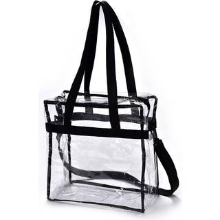 Handy vaskeri Clear Tote Bag Stadium godkendt - skulderstropper og lynl?s top. Perfekt klar taske til arbejde skolesportsspil og koncerter. M?des