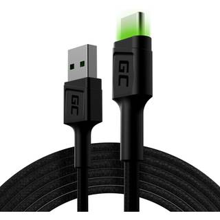 Green Cell Cable Ray USB-A - USB-C Grøn LED 2m QC 3.0 hurtig opladning