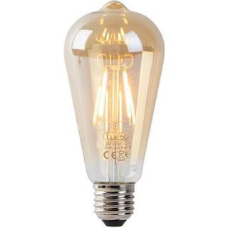 Sæt med 3 E27 LED lamper ST64 guld med lys-mørke sensor 4W 400 lm 2200K