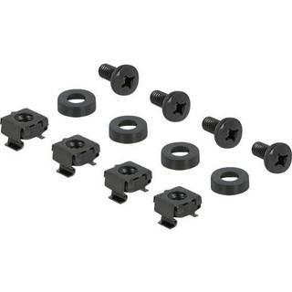 Kabelrende til rackmontering - Nylon - Med 4 kroge - 1U - 19"