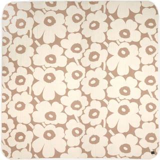 Marimekko Unikko sengetæppe 260x260 cm Linen/Offwhite