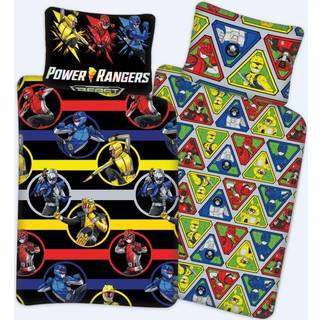 Power Rangers sengetøj 100x140 cm - Power Rangers junior sengetøj - 2 i 1 design - 100% bomuld
