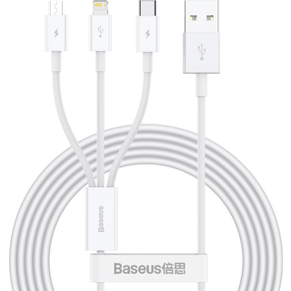 Baseus Superior Series USB to micro USB / USB-C / Lightning 3.5A 1.2m (white)