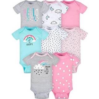 Gerber Baby 8-Pack Short Sleeve Onesies Bodysuits Clouds 0-3 måneder