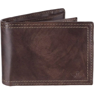 Dockers m?nds bifold l?der tegnebog tynde slimfold ekstra kapacitet dyb sort en st?rrelse