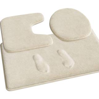Feelso Memory Foam Bath Mat Set 3 stykker Non Slip og Absorbent Floor Mat 20x31 inches 20x22 inches U-formet kontur badeværelse tæppe og toilet l