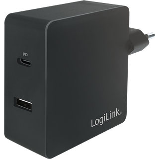 LogiLink USB power socket adapter 1x USB-C Port (PD)& 1x USB-A Port 65W