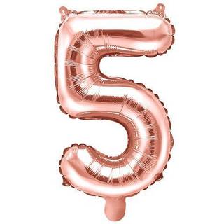 1 stk. Folieballon Tal 5 rose guld 35 cm - Perfekt til festlig dekoration