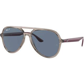 Ray - Ban Unisex RB4376 65722V Solbriller Injiceret Grå Blå Pilot Polariseret
