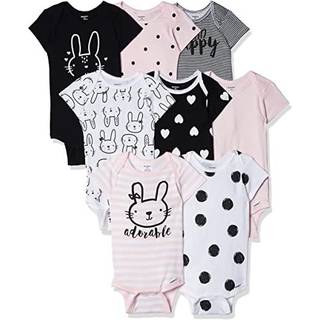 Gerber Baby Girl's 8-Pack Short Sleeveve Onesies Bodysuits Pink Bunny 12 måneder