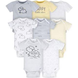 Gerber Baby 8-Pack Kortrmede Onesies Bodysuits Sheep Grey 3-6 mneder