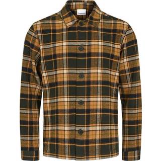 Knowledge Cotton Apparel Men's Big Checked Heavy Flannel Overshirt Forrest Night, S