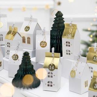 1 sæt Adventskalender med huse
