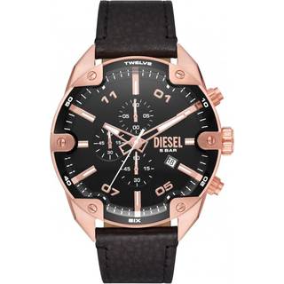 Diesel DZ4607 Spiked Sort/Læder Ø49 mm