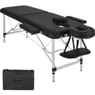 Massagebriks i aluminium med 2 zoner, polstring + taske - sort