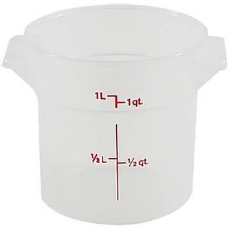Cambro RFS1PP Round Polypropylene Food Storage Container - Camwear 1 Quart Translucent