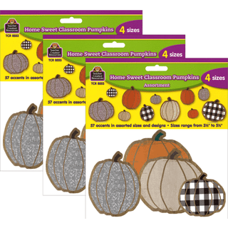 Hjem Sweet Classroom Pumpkins Accents Assorterede st?rrelser 57 pr. Pakke 3 pakker