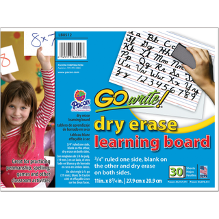 Gowrite! PACLB8512 T?r sletning L?ringsark Hvid 3/4 """" X 3/8 """" X 1/4 """" styrede 11 """" X 8-1/4 """" 30 ark