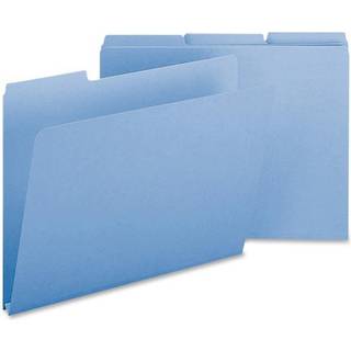 Smead 1/3-Cut Color Pressboard Tab mapper Brevstørrelse 50% genanvendt blå kasse med 25