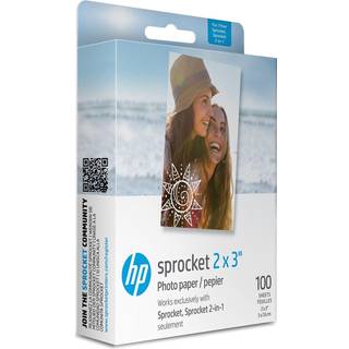 HP Sprocket 2x3 Premium Zink Sticky-Back Photo Paper, 100 ark – Peel & Stick, smudsbestandigt til HP Sprocket-printere