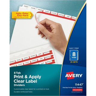 Avery Index Maker Clear Label Divider