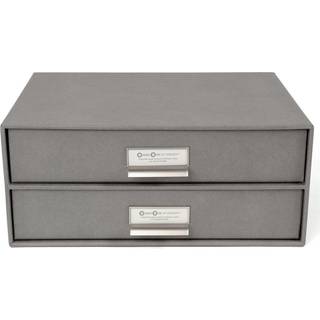 Bigso Box of Sweden Birger 2-skuffe Fiberboard Label Frame Document Letter Box til Loose Papers-dokumenter og mere | Desktop opbevaringsskuffer m