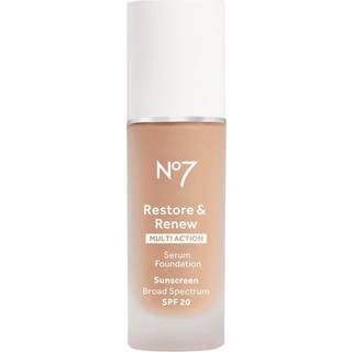 NO7 Gendan og forny multi action serum foundation - cool vanilje - Liquid Foundation makeup med C -vitamin vitamin E & kollagen til ansigt - skøn