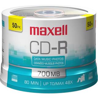 Maxell CD-R-diske 700MB/80min 48X Spindle Silver 50/Pack Max648250