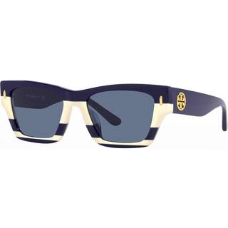 Tory Burch TY7169U 189580 52 Solbriller Kvinder Blue - Striped Blue White - 52mm