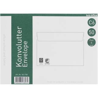 BNT Peel & Seal C6K kuvert C6K 70g hvid 50stk