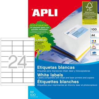 Apli multietiketter 70x36mm hvid