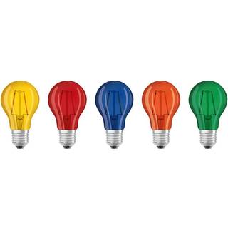 OSRAM LED pære E27 2W Farvet 5-pakning 4058075058460