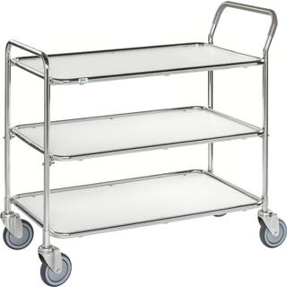 Kongamek 85 x 50,8 Hvid/Elektrogalvaniseret Bordvogn
