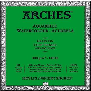 Arches Watercolour Cold Pressed Block Natural White Skitsebog 20 x 20 cm 300 g