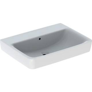 Geberit Renova Plan håndvask: B=65cm, T=48cm, Hanehul=Uden, Overløb=Synlig, Hvid