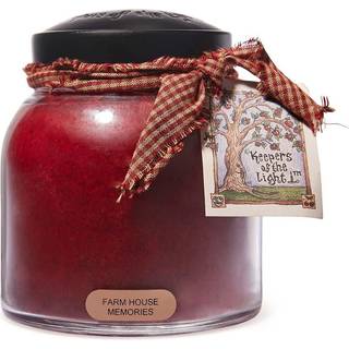 En munter giver - Farm House Memories - 34 oz papa duftende stearinlys med låg - Keepers of the Light - 155 timers brændtidsgave til kvinder rød