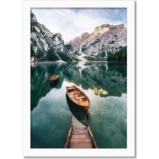 AmericanFlat 12x18 Frame White - Engineered Wood med knust resistent glas - Horisontale og lodrette formater til v?g