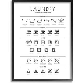 Stupell Industries Vaskernes reng?ringssymboler Minimal design Framed Giclee Art Design af Martina Pavlova