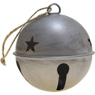 Haute Decor Jingle Bell juletræ ornamenter stor størrelse 3,35 tommer diameter 6-pakke (sølv)