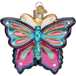 Old World Christmas Jul Fanciful Butterfly Glass blæst ornament til juletræ