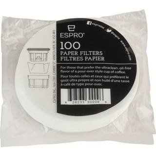 Espro 1008PF-100 Papirfiltre til Travel Press 12OZ, 100 stk