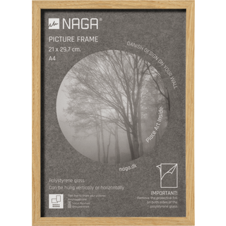 Naga A4 fotoramme 21x30cm med ramme i massivt egetræ