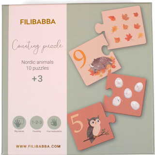 Filibabba Tælle puslespil - Nordiske dyr - 1 stk.