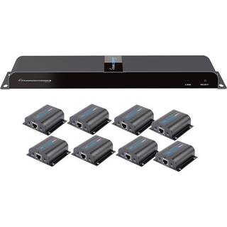 IC INTRACOM techly HDMI 1x8 Extender Splitter over CAT6/6a/7 50m with IR pass-back