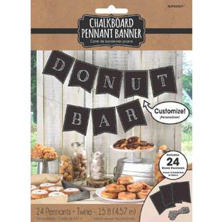 Dekorativt brugerdefineret tavlepapir Pennant Banner - 6 """" X 7 """" W/ 15 'Twine (24 -delt) - Genanvendelig og milj?venlig bunting s?t til bryllup